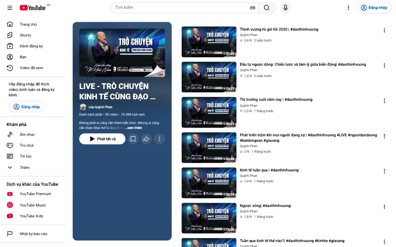 Danh sách phát bản ghi LIVE Người Dẫn Đường